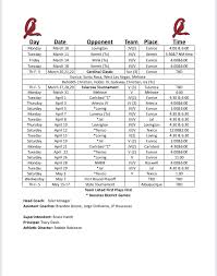 Here is the schedule for this year