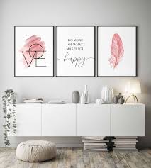 Blush Pink Wall Artset Of 3 Printsbedroom Wall Artgirls Room Decordo More Of What Makes You Happyinspir Girls Room Decor Girls Room Wall Art Wall Decor Bedroom