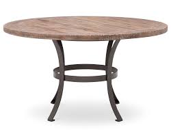 Interlude Round Dining Table Is Where Wire Brushed Planked Wood Meets Solid Steel Its Sophisticated Country Ca Rowe Furniture Dining Table Round Dining Table
