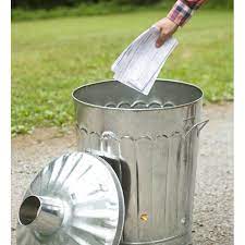 Incinerator Manual Lift Trash Can Galvanized Metal Galvanized Household Waste