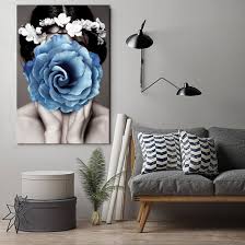 This is a print of an original balancing mother nature™ flower creation by vicki rawlins. Blue Flower Face Framed Canvas Wall Art Print Abstract Wall Prints Dg Canvas