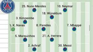 Cómo sería la alineación del psg con messi: Posibles Alineaciones Del Psg City En Champions League As Com