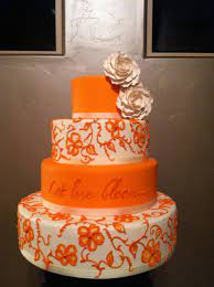 Indian Weddings Inspirations Orange Wedding Cake Repinned By Indianweddingsmag Indianweddingsmag Orange Wedding Cake Simple Wedding Cake Wedding Cake Peach