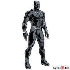 How To Draw Black Panther From Infinity War 2018 Film Sketchok How to draw black panther from avengers endgame. how to draw black panther from infinity