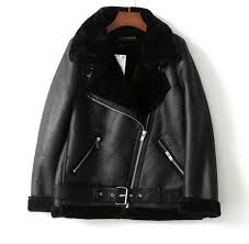 2019 Winter Women Sheepskin Coats Thicken Faux Leather Fur Female Coat Fur Lining Leather Jacket Aviat Fur Leather Jacket Coats For Women Leather Jackets Women