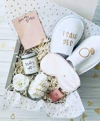 Hostesses will also commonly include the bride's registry information on the invitation so you know where to shop. Bridal Shower Gift Engagement Gift Box Engagement Gift For Bride Bride Gift Box Future Mrs Gift Bridal Shower Gift Box Engagement Gift Boxes Bridal Shower Gifts For Bride Bridal Shower Gift