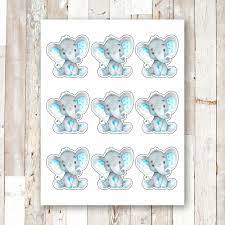 Blue Elephant Baby Shower Cupcake Topper Printable Elephant Cake Topper Boy Baby Shower Printable Cake Topper Blue Baby Shower Topper Baby Shower Cupcake Toppers Baby Elephant Baby Shower