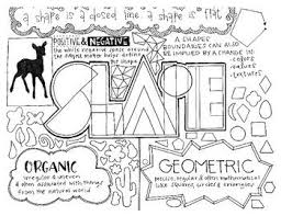 Art Elements Shape Coloring Page Notes Art Handouts Elements Of Art Art Worksheets