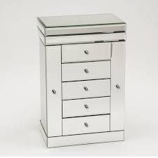 Our personalized large mirrored jewelry box is covered with beveled, mirrored glass and has one interior compartment, lined with black velvet. Palma Jewellery Chest Mirrored Ornaments Storage Fishpools