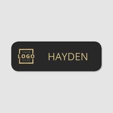 Custom Business Logo Basic Employee Staff Name Name Tag Zazzle Com Name Tag Design Business Logo Diy Name Tags