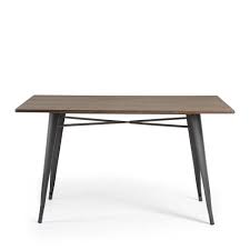 L110 x p60 x h35 cm • hauteur plateau relevé : Table Metal Et Bois Indoor Outdoor 150x80 Mali By Drawer