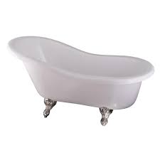 5 Ft Acrylic Ball And Claw Feet Slipper Tub In White Ats60 Wh Bn The Home Depot Slipper Tubs Free Standing Bath Tub Clawfoot Tub