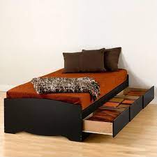 This prepac tall platform storage bed is not currently available in a king size. Prepac Sonoma Black Twin Xl Platform Storage Bed With Drawers Bbx 4105 K