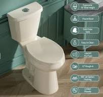 Elongated Toilet 21 Inch Tall Toilet - Two-Piece Comfort Height Round Bowl  With Side Flush Buttons, 1.28 GPF American Standard Toilet