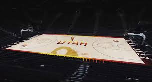 In the paint in restricted area; New Utah Jazz Alternate Court Nba