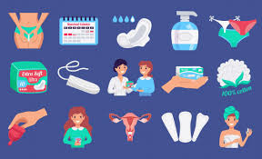 Free Vector | Feminine hygiene products flat horizontal set with tampon menstrual cups wash pads panty liners isolated