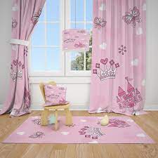 Yeşil vadi çocuk fon perde. Tac Sato Ve Kelebekler Kiz Cocuk Bebek Odasi Fon Perde