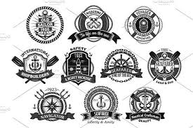 Nautical Seafarer Marine Sea Sailor Vector Icons Nautical Logo Seafarer Artist Business Cards