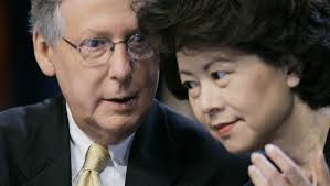 Talk about elaine chao, emphasize her corruption and ethnicity, maybe insinuate some ties to china, then flip it why it's good old mitch mcconnell. Racial Slurs Aimed At Wife Draw Mcconnell S Ire