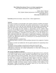 Check spelling or type a new query. Pdf Political Recruitment Theory On Cabinet Appointments Hector Villarreal Academia Edu