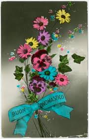 Buon Onomastico Id 1585448 Nypl Digital Gallery Happy Name Day Happy Name Day Wishes Vintage Postcards