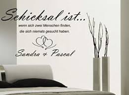 Schränke und andere möbel können im schlafzimmer natürlich auch beklebt werden. Wandtattoo Schlafzimmer Spruch Schicksal Ist Wunschnamen Wandtattoos