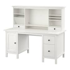 Hemnes Scrivania Ed Elemento Supplementare Mordente Bianco 155x137 Cm Ikea It Desk With Drawers White Desk With Drawers Ikea Hemnes Desk