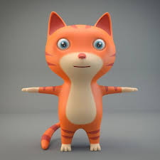 Cartoon Cat 3d Model Max C4d Obj 3ds Fbx Lwo Stl 3dexport Com By Sprinter880 Cat Character Cartoon Cat Cartoon Animals