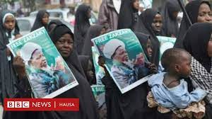 The protesters chant the following slogans : Kotu Ta Wanke Yan Shi A Fiye Da 80 Bbc News Hausa