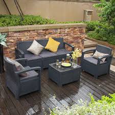 With modern storage furniture, you can keep an organized home without sacrificing style. Rimdoc Garden Furniture Set 6 Piece Patio Conservatory Furniture Storage Table And Chairs Dining Set For Indoor Outdoor 6 Piece Set O Black Buy Online In Macau At Macau Desertcart Com Productid 150726886