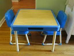 Vintage Fisher Price Conjunto Mesa Y 2 Sillas Tamano Nino Ninos Juego Art Craft En Muy Buena Condicion Ebay