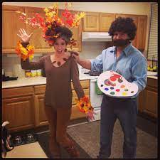 Bob Ross And His Happy Little Tree Couple Halloween Costumes Tree Costume Halloween Costumes