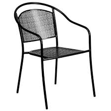1 table, 4 chairs and 4 seat. Flash Furniture Co 3 Bk Gg Patio Stacking Armchair Black Metal Central Restaurant Products
