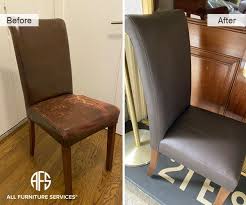 Leather Vinyl Chair Reupholstery Cracked Torn Damaged Change To New Furniture Chair Reupholstery Leather Dining Chairs