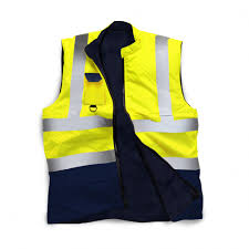 High visibility safety and rescue vests available at the army navy shop. Standsafe Hv037 Hi Vis Fleece Bodywarmer Reversible Yellow Navy Blue Online Purchase Euro Industry