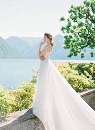 Nicole miller mint pleated sweetheart dress, $80, renttherunway.com. Vibrant Colors Ethereal Gowns And Lake Como Italian Summer Weddinggoals Bride Portrait Lake Como Wedding Couture Wedding Gowns