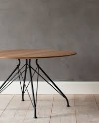 Matte Black Finish Oak Top Wire Coffee Table Modern Dining Table Coffee Table