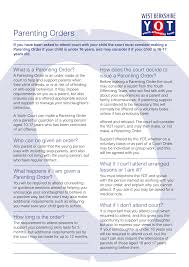When the court makes any orders about children they are called parenting orders. Info Westberks Gov Uk