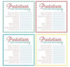Guests guess and write their guesses on the baby due date prediction calendar. Free Printable Baby Shower Prediction Cards Party Delights Blog