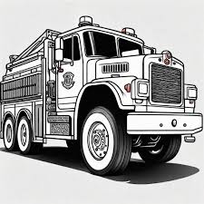 Coloriage camion de pompier américain - Etsy France