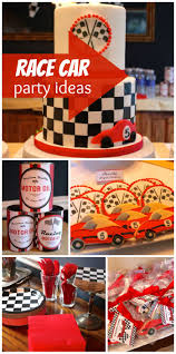 Race Car Birthday James S Race Car 5th Birthday Party Catch My Party Race Car Birthday Party Cars Birthday Parties Race Car Birthday