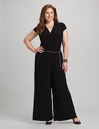 Plus Size Belted Surplice Jumpsuit Plus Size Belts Plus Size Fashion