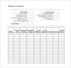 12 Loan Payment Schedule Templates Free Word Excel Pdf