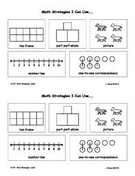 Math Strategies Chart Kindergarten 1st Grade