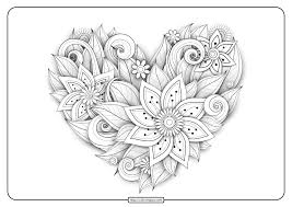 Just click on button print at the right for printing. Free Printable Flower Heart Pdf Coloring Page