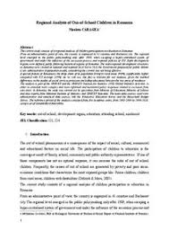 Descarcati de mai jos setul nr. Regional Analysis Of Out Of School Children In Romania Munich Personal Repec Archive