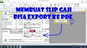 Jangan lupa subscribe channel pusat cara cara. Cara Membuat Slip Gaji Yang Bisa Langsung Export Ke Pdf Youtube