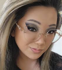 Glitter Purple & Pink Polygon Eyeglasses