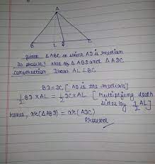 Prove That Median Of A Triangle Divides It Into Two Congruent Triangles Brainly In