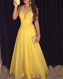 Vestido De Graduacion Largo Amarillo Vestidoparagraduacion Vestidolargoamarillo Prom Dresses Yellow Backless Prom Dresses Backless Evening Dress